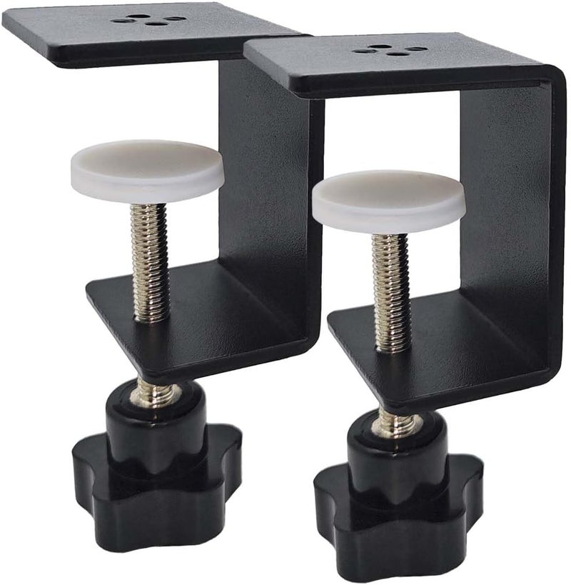Jhanw 2 Pack Heavy Duty C Clamp & Desk Clamp | Wide Jaw Metal Woodworking Clamps, Adjustable Shelf Clamps for Desk Extension/Panel Work (Sturdy Multi-Purpose Clamping Tool) - Image 1